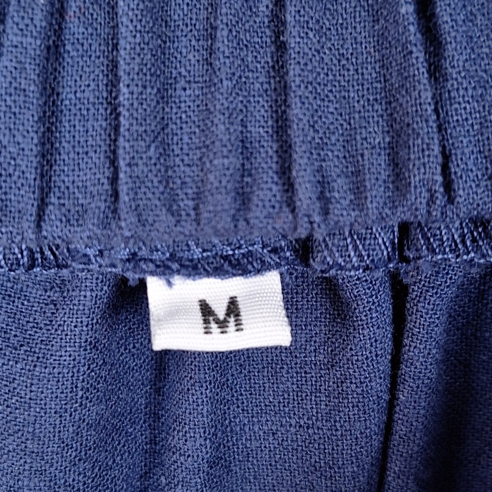Womens Skirt Medium Blue Tiered Broomstick Boho Prairie Peasant Maxi Pockets - Picture 2 of 8
